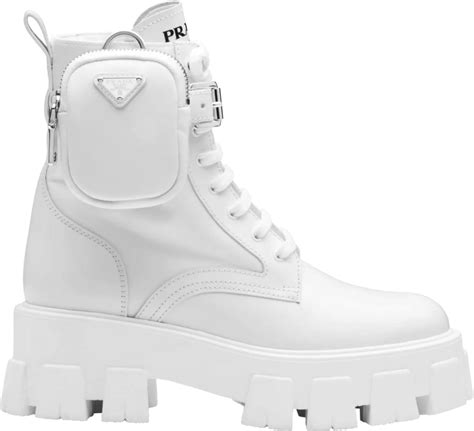 prada white boots women|prada combat boots with pouch.